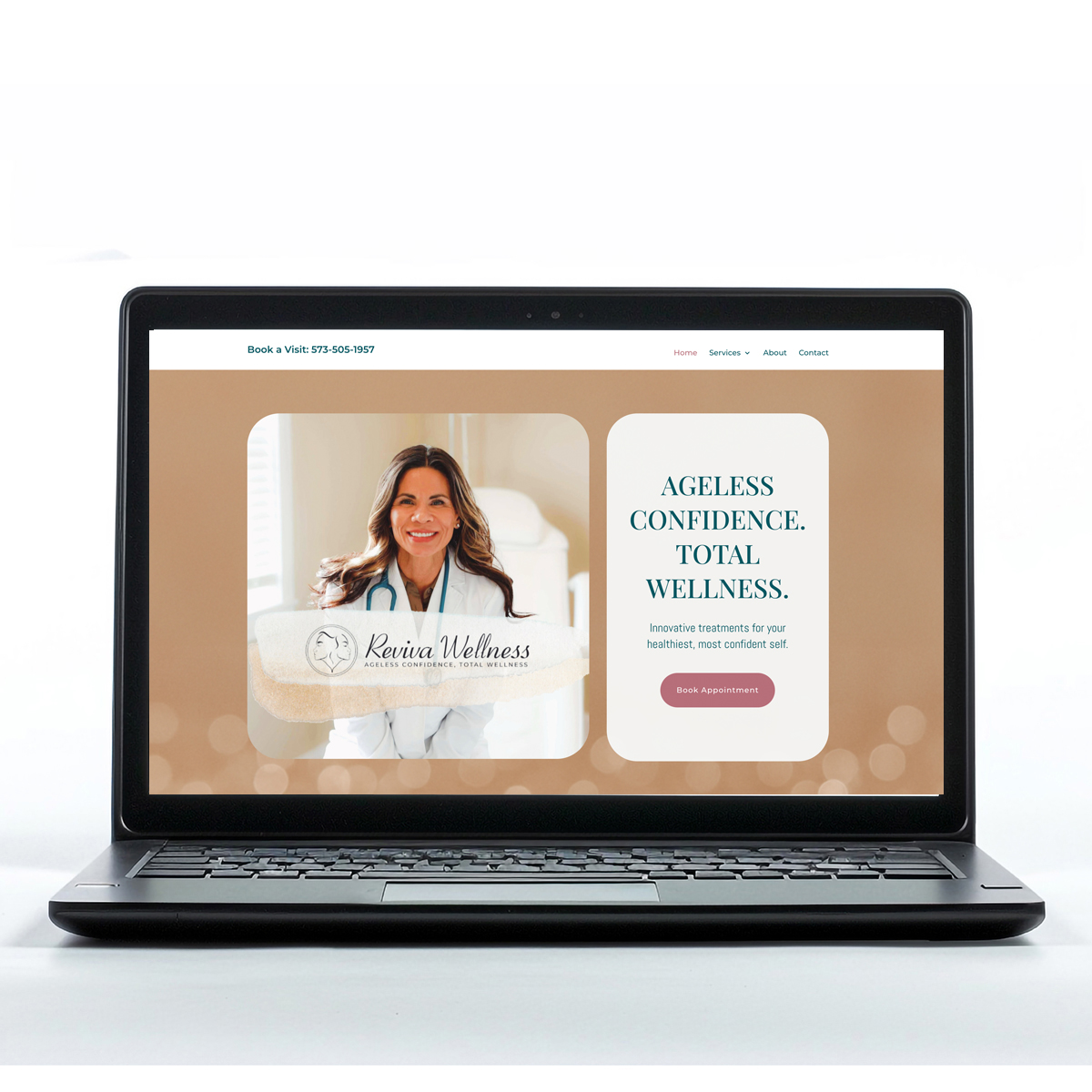 Laptop Mockup Office Desk Background